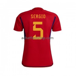 Maillot Espagne SERGIO BUSQUETS 5 Domicile Tenue pour Homme Coupe du Monde 2022 Manche Courte