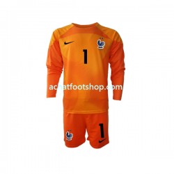 Maillot France Hugo Lloris 1 Gardien Extérieur Tenue pour Enfant Coupe du Monde 2022 Manche Longue