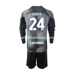 Maillot Inter Milan Andre Onana 24 Gardien Domicile Tenue pour Enfant 2022-2023 Manche Longue