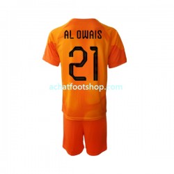 Maillot Arabie saoudite Mohammed Al-Owais 21 Gardien Extérieur Tenue pour Enfant Coupe du Monde 2022 Manche Courte Maillot Arabie saoudite Mohammed Al-Owais 21 Gardien Extérieur Tenue pour Enfant Coupe du Monde 2022 Manche Courte