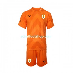 Maillot Uruguay Gardien Extérieur Tenue pour Enfant Coupe du Monde 2022 Manche Courte