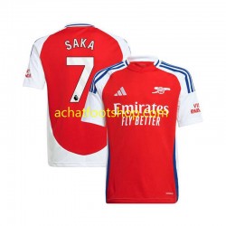 Maillot Arsenal Bukayo Saka 7 Domicile Tenue pour Homme 2024-2025 Manche Courte