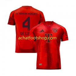 Maillot Bayern Munich Matthijs de Ligt 4 Domicile Tenue pour Homme 2024-2025 Manche Courte