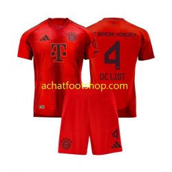 Maillot Bayern Munich Matthijs de Ligt 4 Domicile Tenue pour Enfant 2024-2025 Manche Courte