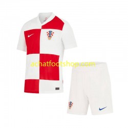 Maillot Croatie Domicile Tenue pour Enfant Euro 2024 Manche Courte