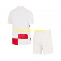 Maillot Croatie Domicile Tenue pour Enfant Euro 2024 Manche Courte