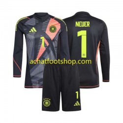 Maillot Allemagne Manuel Neuer 1 Gardien Domicile Tenue pour Enfant Euro 2024 Manche Longue