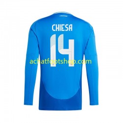 Maillot Italie Chiesa 14 Domicile Tenue pour Homme Euro 2024 Manche Longue