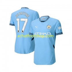 Maillot Manchester City Kevin De Bruyne 17 Domicile Tenue pour Homme 2024-2025 Manche Courte