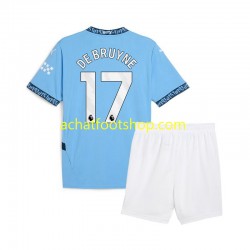 Maillot Manchester City Kevin De Bruyne 17 Domicile Tenue pour Enfant 2024-2025 Manche Courte