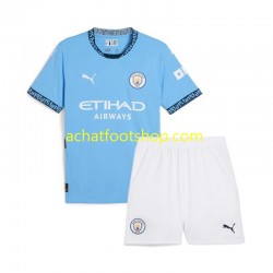 Maillot Manchester City Domicile Tenue pour Enfant 2024-2025 Manche Courte