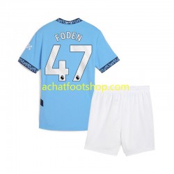 Maillot Manchester City Phil Foden 47 Domicile Tenue pour Enfant 2024-2025 Manche Courte