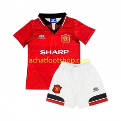 Maillot Manchester United Rétro Domicile Tenue pour Enfant 1994 Manche Courte
