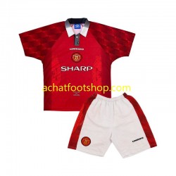 Maillot Manchester United Rétro Domicile Tenue pour Enfant 1996 Manche Courte