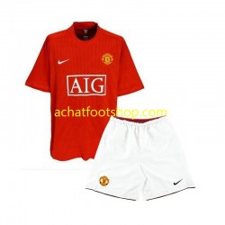 Maillot Manchester United Rétro Domicile Tenue pour Enfant 2007 Manche Courte
