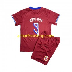 Maillot Norvège Erling Haaland 9 Domicile Tenue pour Enfant 2024 Manche Courte