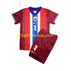 Maillot Norvège Erling Haaland 9 Domicile Tenue pour Enfant 2024 Manche Courte