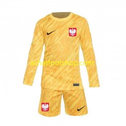 Maillot Pologne Gardien Domicile Tenue pour Enfant Euro 2024 Manche Longue Maillot Pologne Gardien Domicile Tenue pour Enfant Euro 2024 Manche Longue