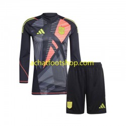 Maillot Espagne Gardien Extérieur Tenue pour Enfant Euro 2024 Manche Longue